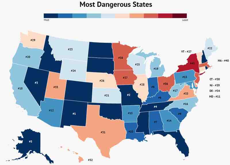 Qual è lo stato più pericoloso degli USA?